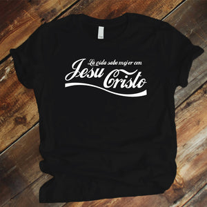 Camiseta T-shirt mujer cristiana JESUCRISTO (cocacola)