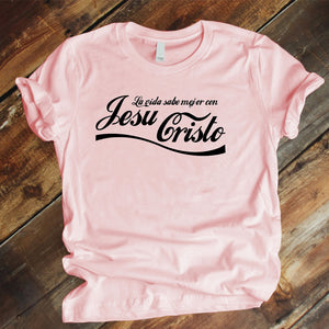 Camiseta T-shirt mujer cristiana JESUCRISTO (cocacola)