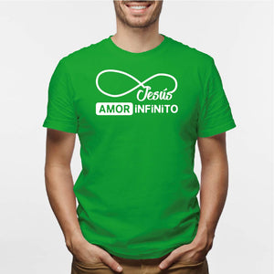 Camisa estampada para hombre tipo T-shirt jESUS AMOR INFINITO (CABALLERO)