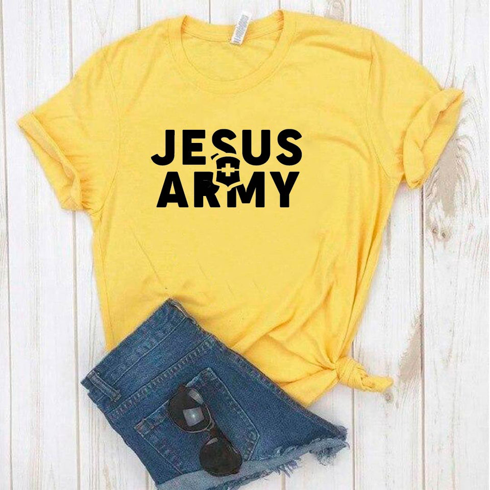 Camisa estampada tipo T- shirt JESUS ARMY (MUJER)