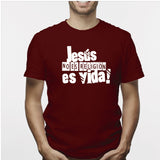 Camiseta estampada hombre T-shirt JESUS NO ES RELIGION, ES VIDA