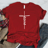 Camisa estampada tipo T- shirt JESUS VERTICAL