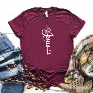 Camisa estampada Cristiana tipo T- shirt Jesus vertical nuevo