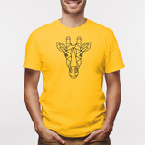 Camisa estampada para hombre  tipo T-shirt Jirafa Cara Geometrico