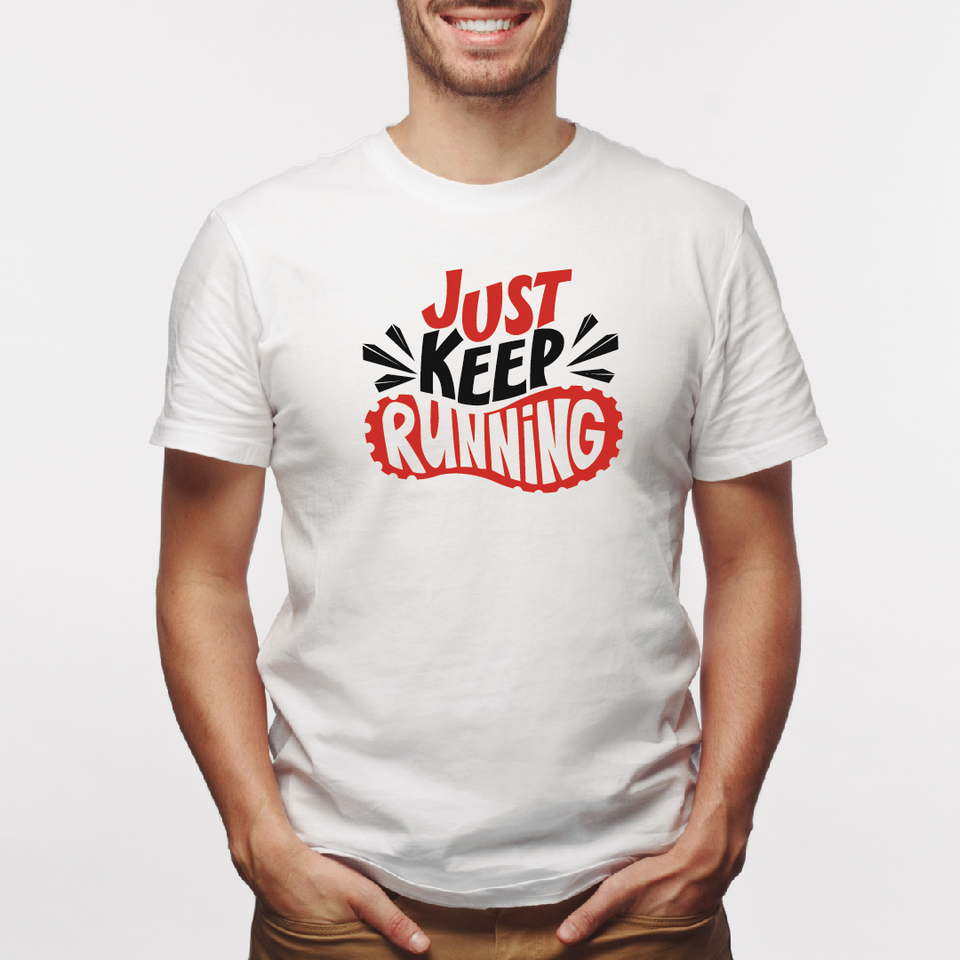 Camiseta estampada tipo T-shirt JUST KEEP RUNNING (FITNESS)