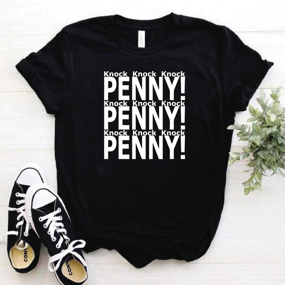 Camisa estampada tipo T- shirt Knock knock Penny! (DAMA) (the big bang theory)