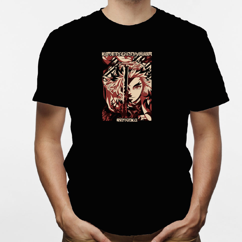 Camisa estampada en algodón para hombre tipo T-shirt Kimetsu no Yaiva