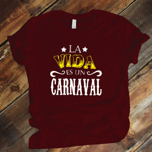 Camisa estampada tipo T-shirt la vida es un carnaval