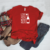 Camisa estampada tipo T- shirt Life Happens Wine Helps