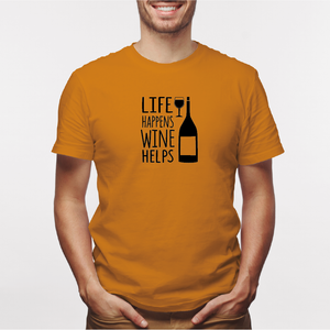 Camisa estampada para hombre  tipo T-shirt Life Happens Wine Helps