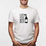 Camisa estampada para hombre  tipo T-shirt Life Happens Wine Helps