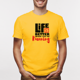 Camiseta estampada tipo T-shirt LIFE IS BETTHER RUNNING (FITNESS)