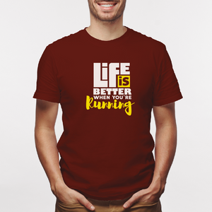 Camiseta estampada tipo T-shirt LIFE IS BETTHER RUNNING (FITNESS)