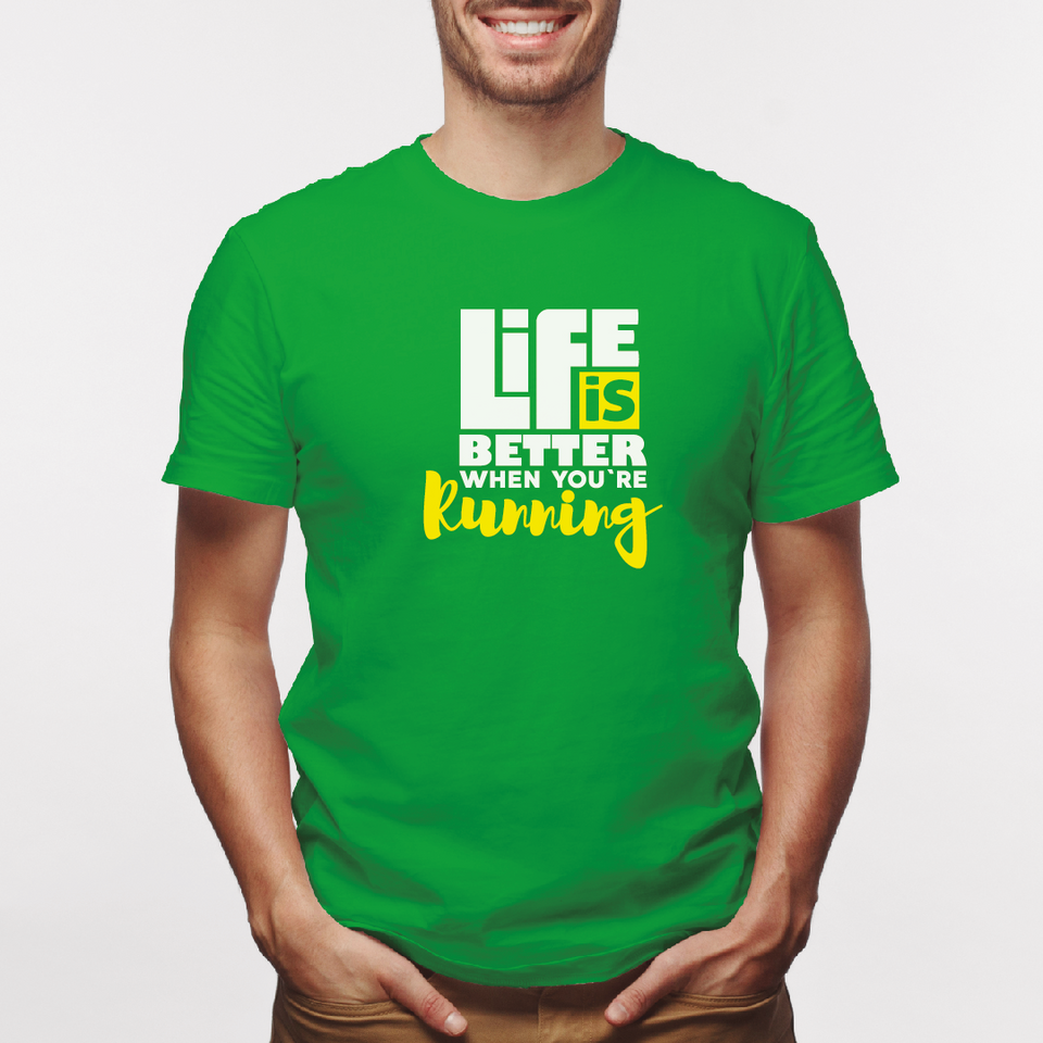 Camiseta estampada tipo T-shirt LIFE IS BETTHER RUNNING (FITNESS)