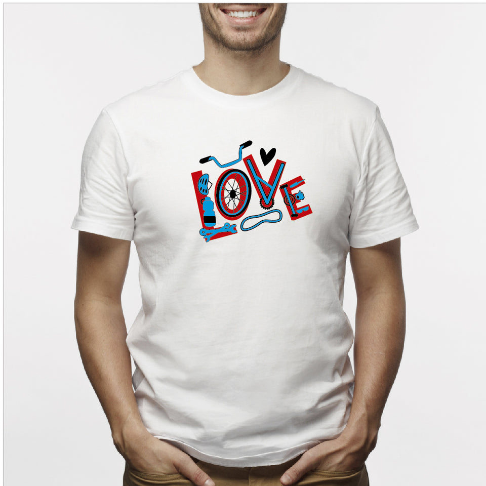 Camisa estampada para hombre  tipo T-shirt LOVE BICICLETA