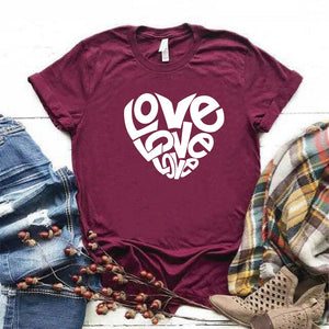 Camisa estampada tipo T- shirt LOVE LOVE LOVE