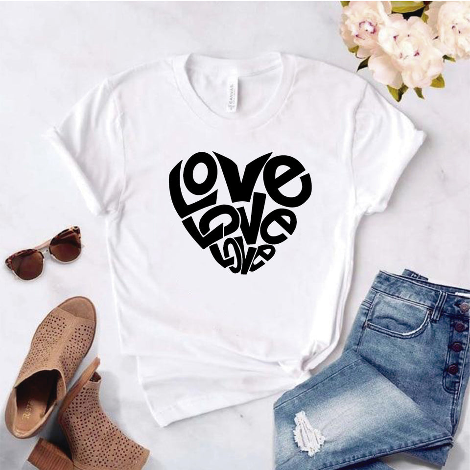 Camisa estampada tipo T- shirt LOVE LOVE LOVE