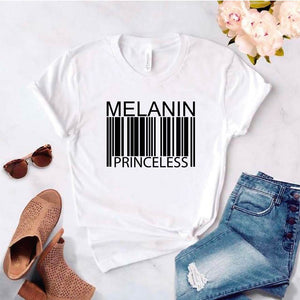 Camisa estampada tipo T-shirt Código de barras Melanin Priceless