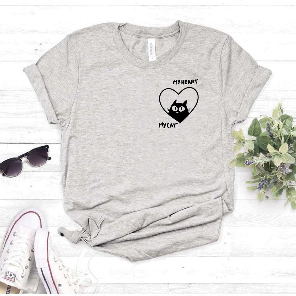 Camisa estampada  tipo T-shirt  MY HEART MY CAT