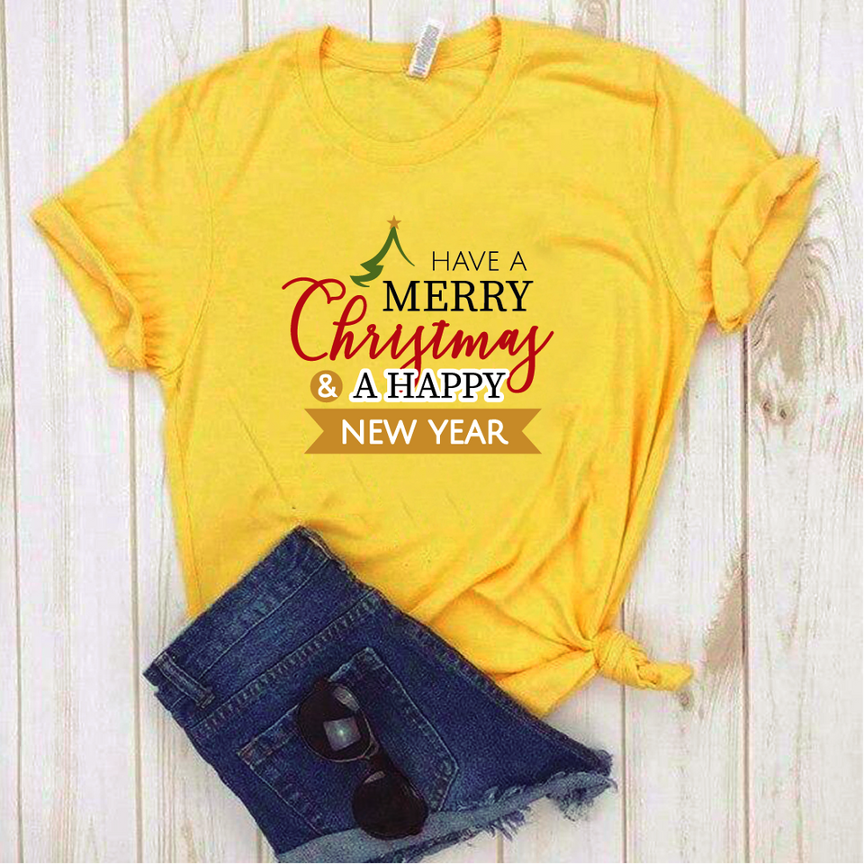 Camisa estampada tipo T-shirt (NAVIDAD) Have a merry christmas 2