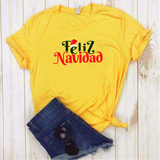 Camisa estampada tipo T-shirt (NAVIDAD) Feliz navidad