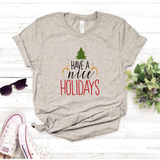 Camisa estampada tipo T-shirt (NAVIDAD) Have a nice holidays