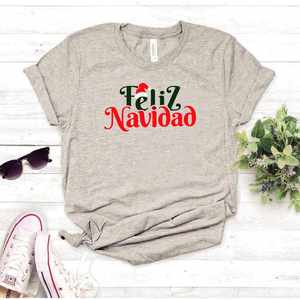 Camisa estampada tipo T-shirt (NAVIDAD) Feliz navidad