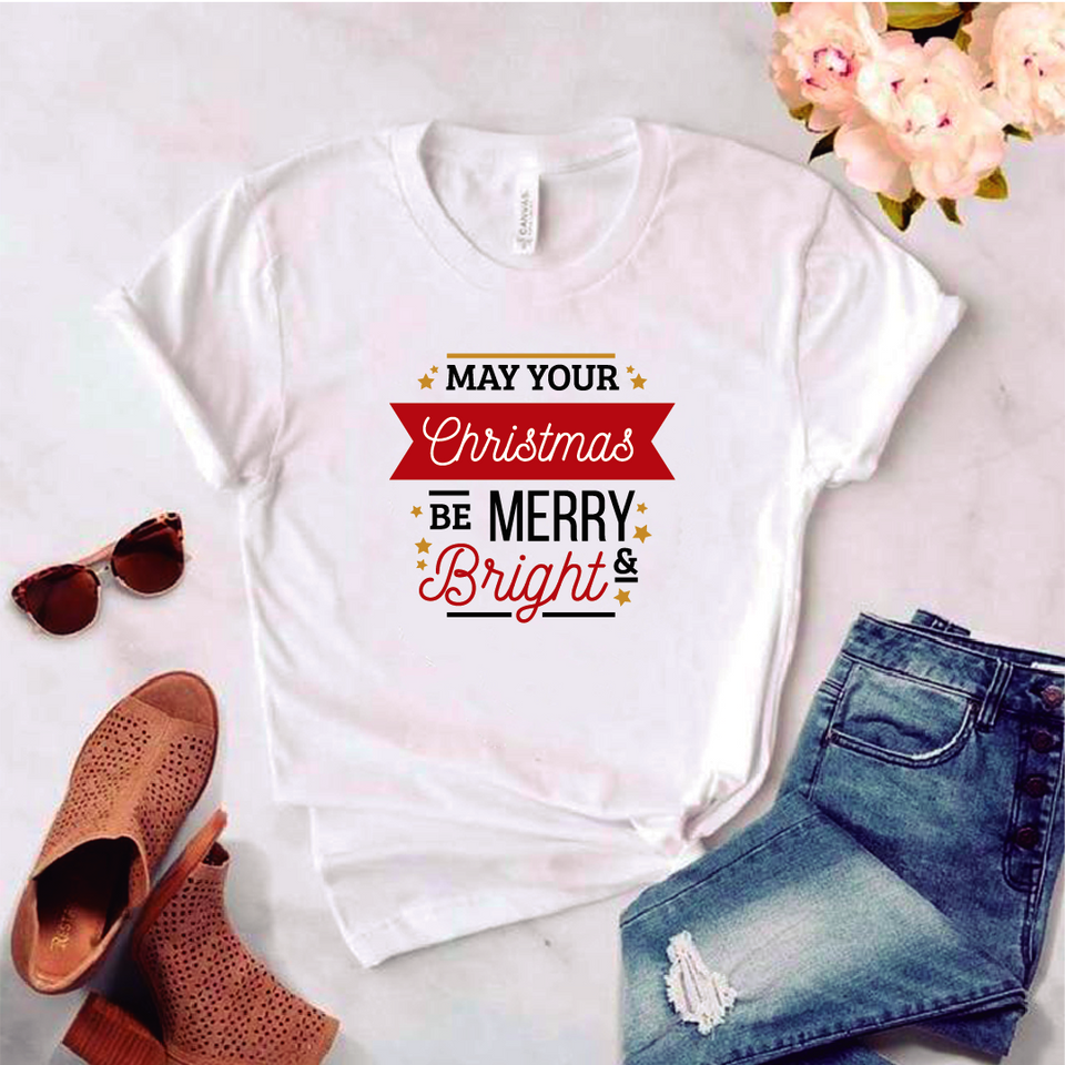 Camisa estampada tipo T-shirt (NAVIDAD) May your christmas