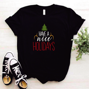 Camisa estampada tipo T-shirt (NAVIDAD) Have a nice holidays