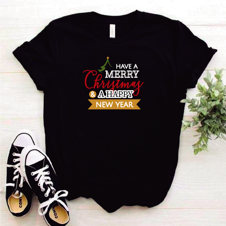 Camisa estampada tipo T-shirt (NAVIDAD) Have a merry christmas 2