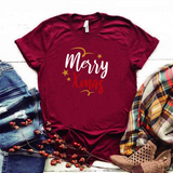 Camisa estampada tipo T-shirt (NAVIDAD) Merry xmas