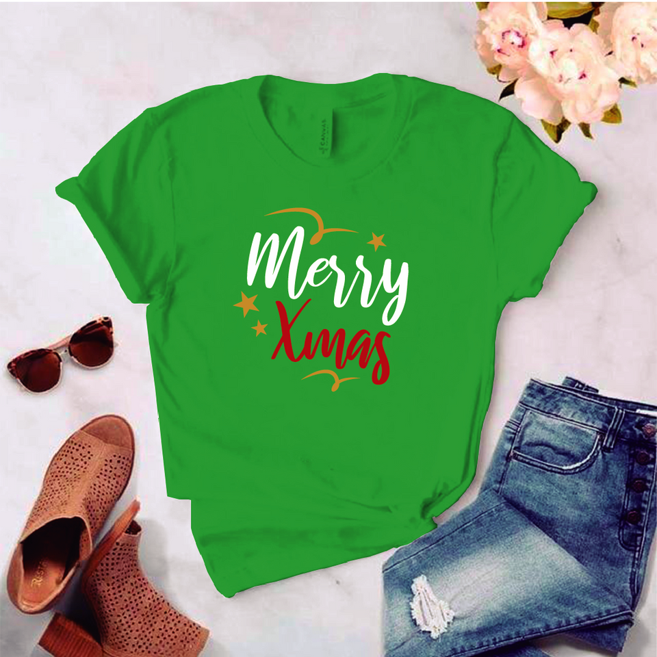 Camisa estampada tipo T-shirt (NAVIDAD) Merry xmas