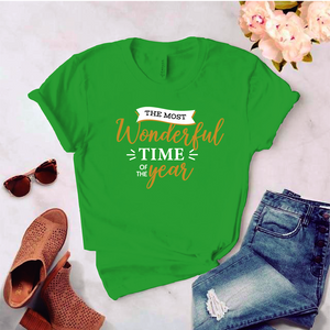 Camisa estampada tipo T-shirt (NAVIDAD) The most wonderful time