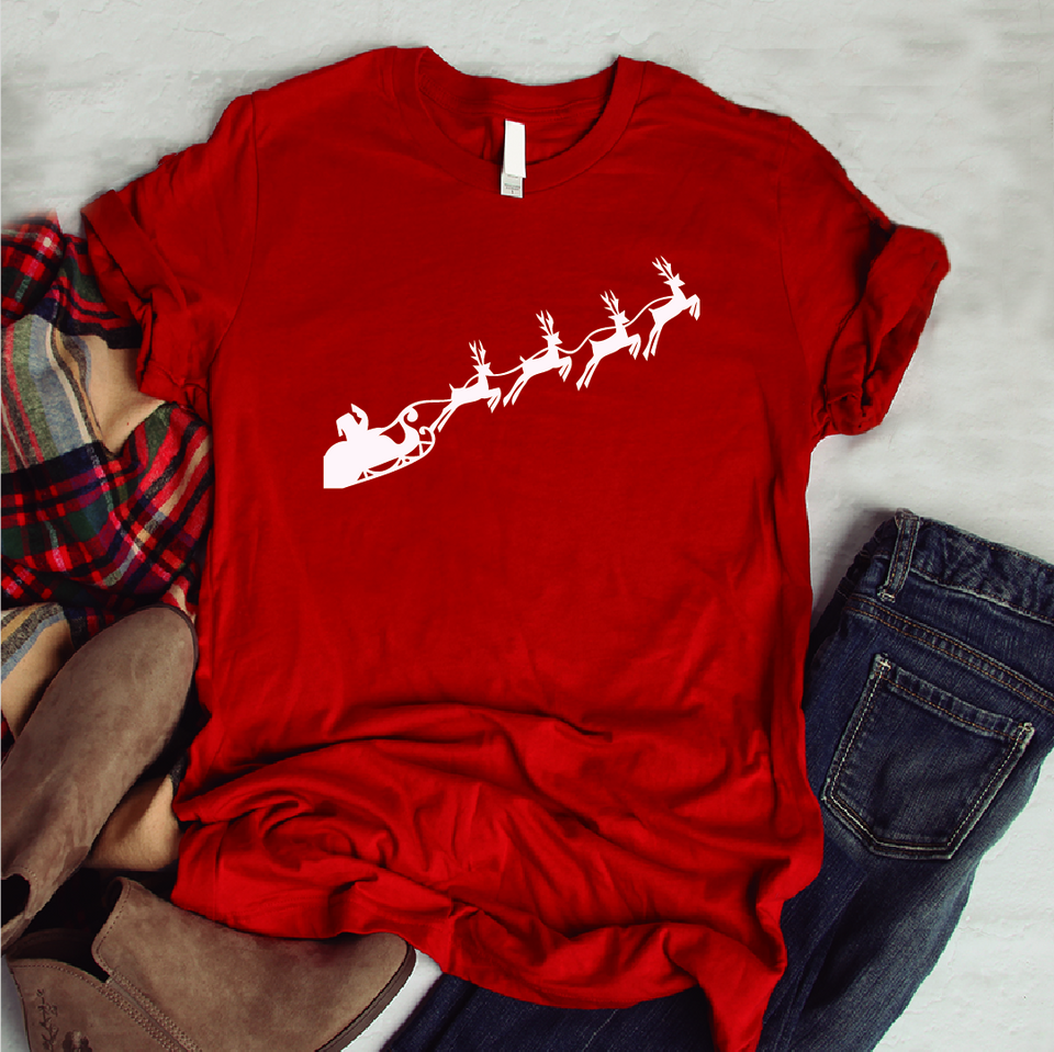 Camisa estampada tipo T-shirt (NAVIDAD) Santa y renos silueta