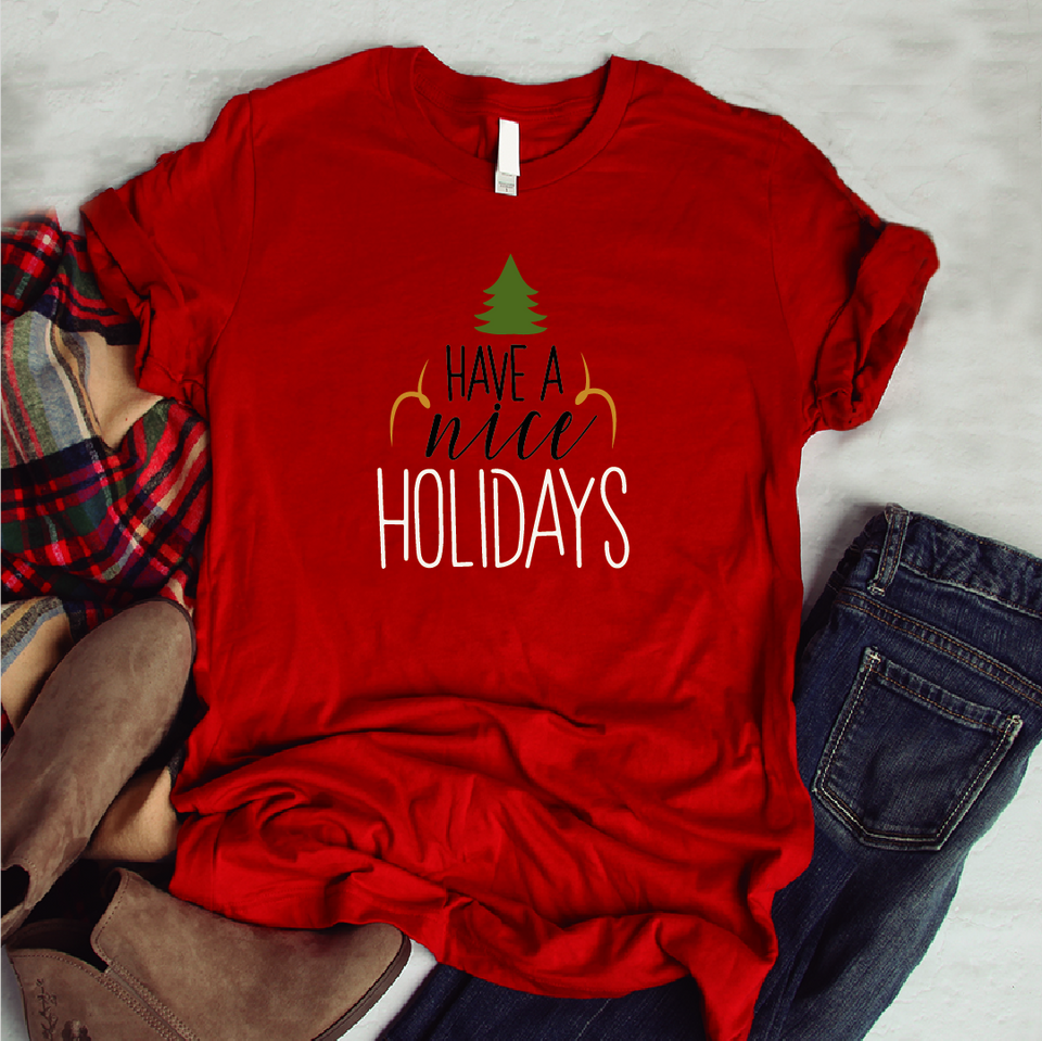 Camisa estampada tipo T-shirt (NAVIDAD) Have a nice holidays