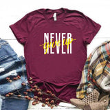 Camisa estampada  tipo T-shirt  NEVER GIVE UP