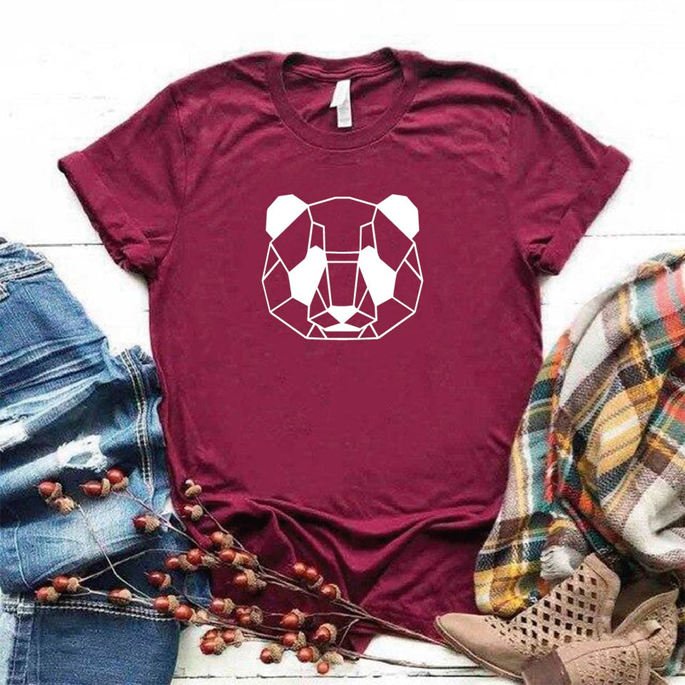 Camiseta estampada tipo T-shirt OSO PANDA (GEOMÉTRICO)