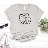 Camisa estampada  tipo T-shirt  PAREJA CON BEBE