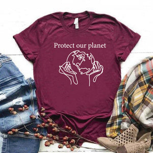 Camisa estampada  tipo T-shirt PROTECT OUR PLANET