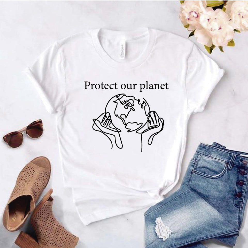 Camisa estampada  tipo T-shirt PROTECT OUR PLANET