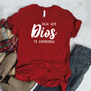 Camisa estampada tipo T- shirt Que Dios te sorprenda (cristiana)