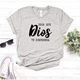 Camisa estampada tipo T- shirt Que Dios te sorprenda (cristiana)