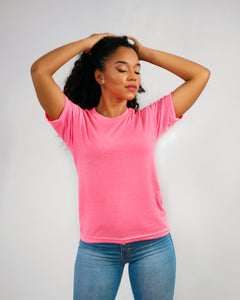 Camiseta tipo T-Shirt Rosa Neon