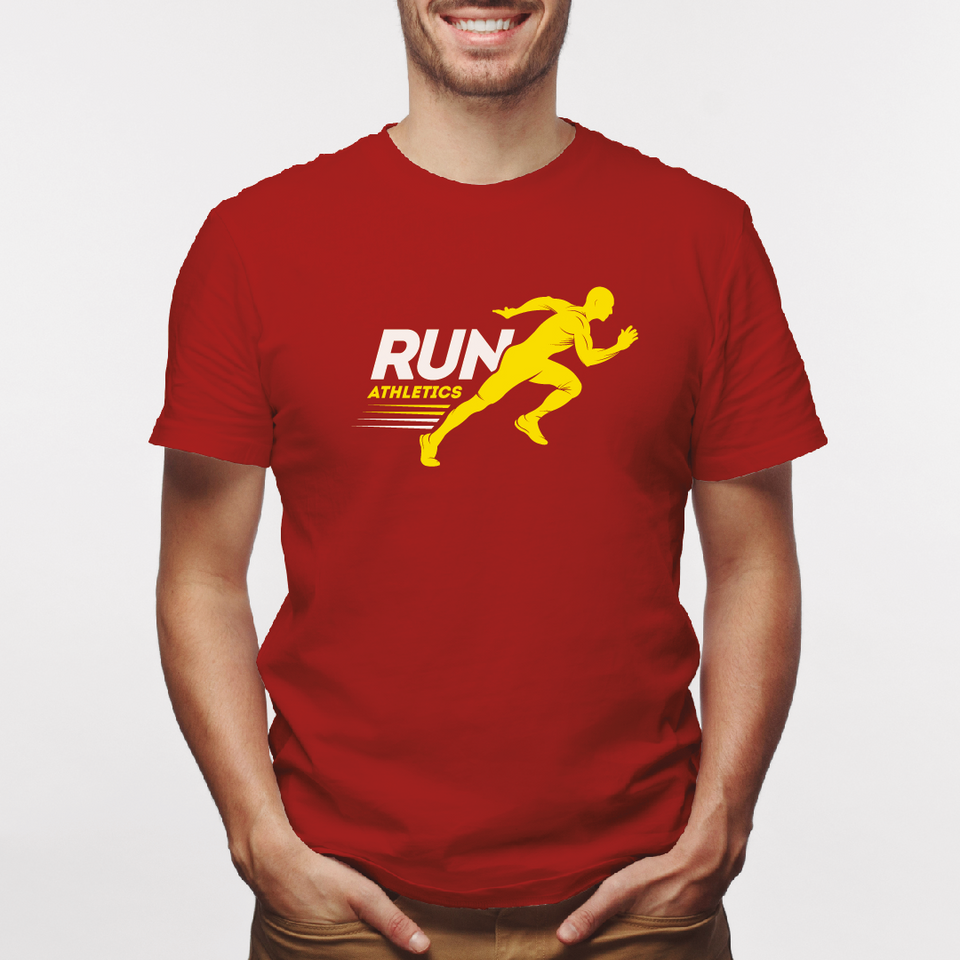 Camiseta estampada tipo T-shirt RUN ATHLETICS HOMBRE PREPARADO PARA CORRER (FITNESS)