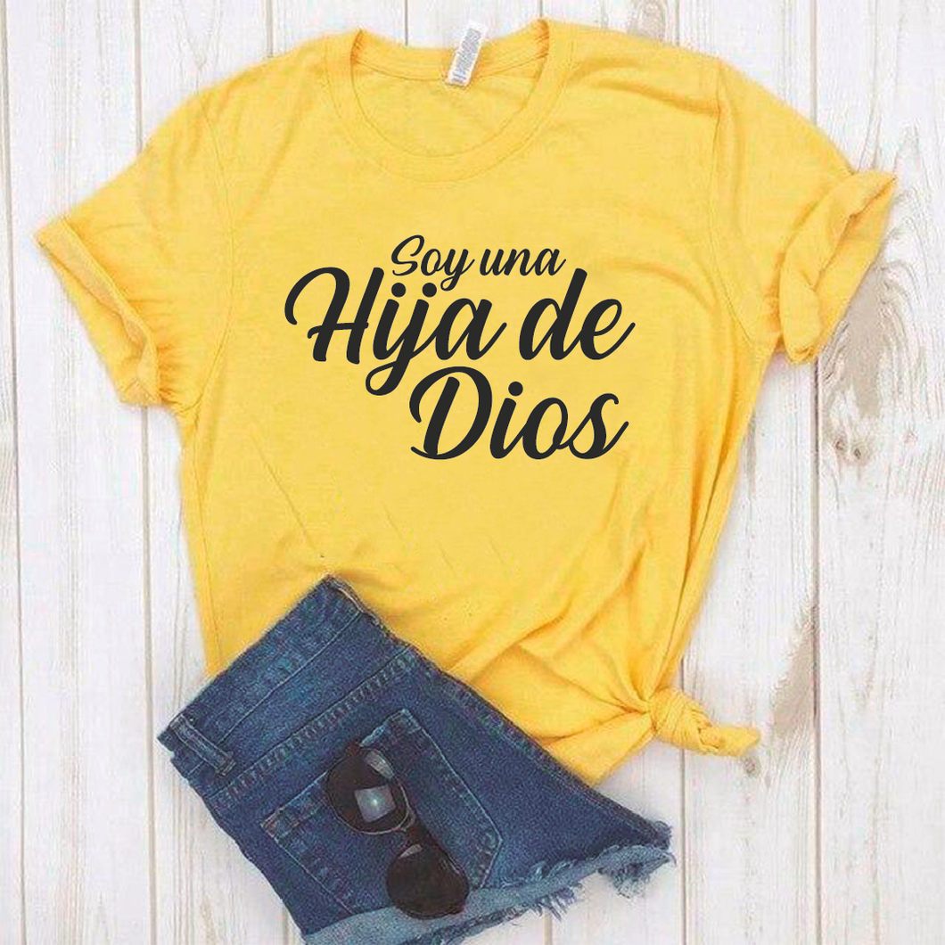 Camiseta estampada tipo T-shirt SOY UNA HIJA DE DIOS (CRISTIANOS)