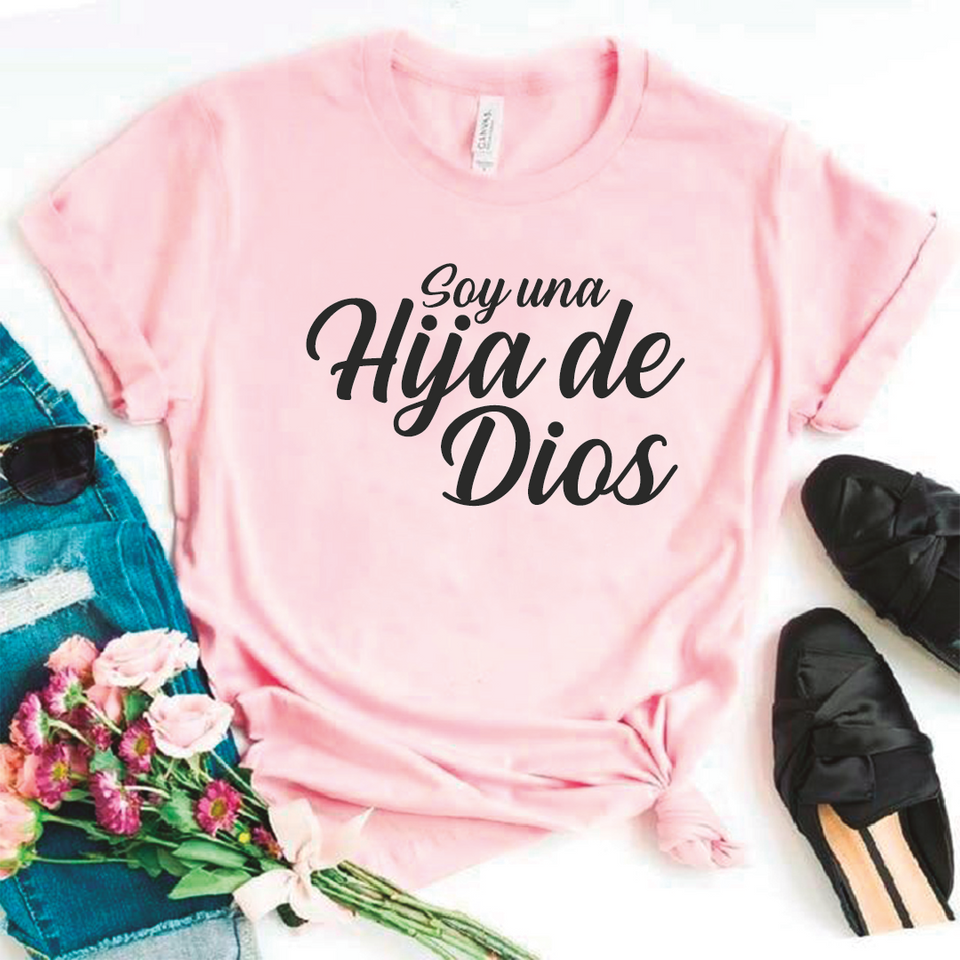 Camiseta estampada tipo T-shirt SOY UNA HIJA DE DIOS (CRISTIANOS)