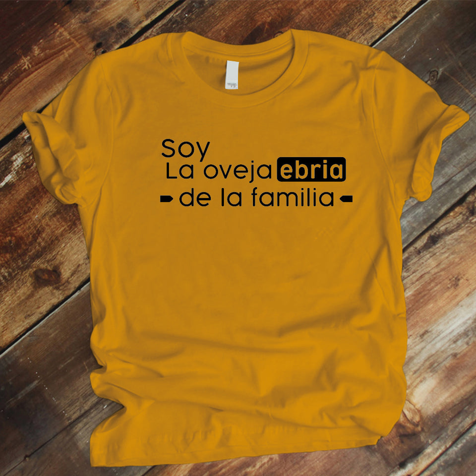 Camisa estampada unisex  tipo T-shirt Soy la oveja abria de la familia