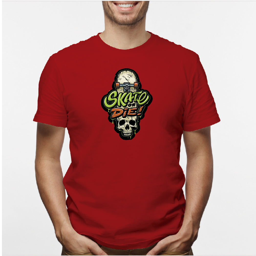 Camisa estampada en algodón para hombre tipo T-shirt Skate or Die!