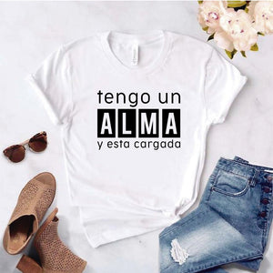 Camisa estampada tipo T- shirt TENGO UN ALMA