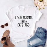 Camiseta estampada T-shirt  I WAS NORMAL THREE CATS AGO